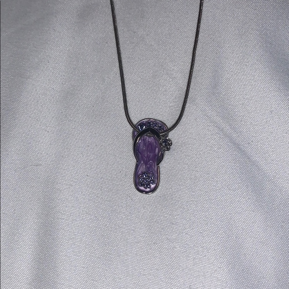 Purple Sandal Pendant Necklace